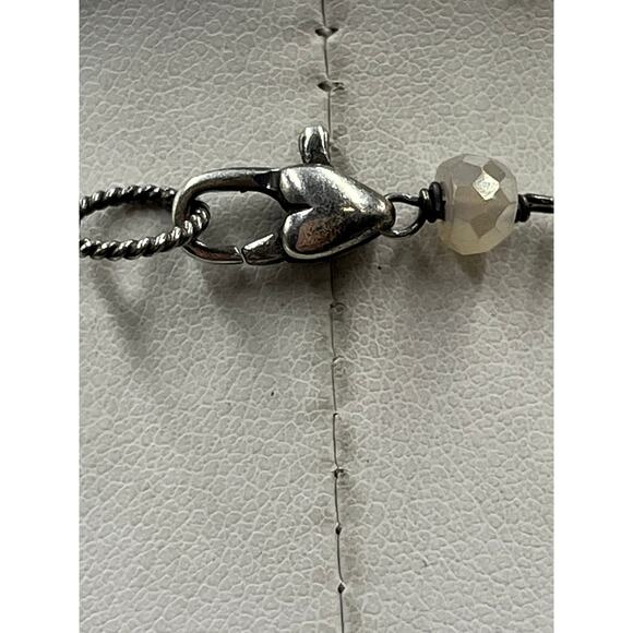 Sterling Silver Green Variscite Pendant Ornate Faceted Moonstone Beaded Necklace - Picture 9 of 12